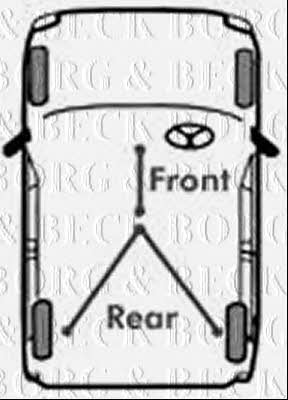 Borg & beck BKB3007 Parking brake cable set BKB3007
