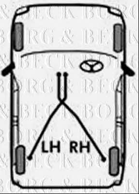 Borg & beck BKB2046 Parking brake cable, right BKB2046