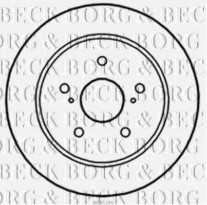 Borg & beck BBD5199 Rear brake disc, non-ventilated BBD5199