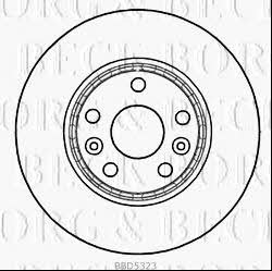 Borg & beck BBD5323 Front brake disc ventilated BBD5323