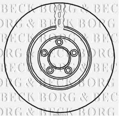 Borg & beck BBD5947S Front brake disc ventilated BBD5947S