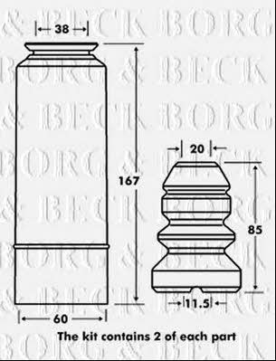 Borg & beck BPK7023 Bellow and bump for 1 shock absorber BPK7023