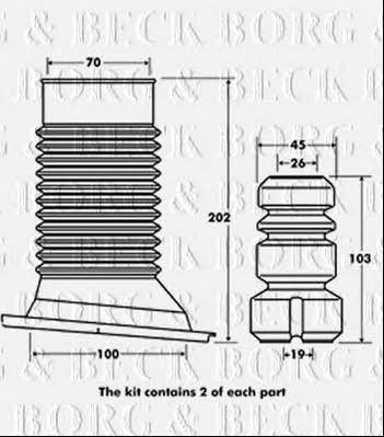 Borg & beck BPK7100 Bellow and bump for 1 shock absorber BPK7100