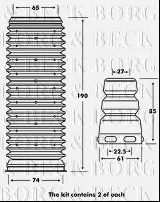 Borg & beck BPK7001 Bellow and bump for 1 shock absorber BPK7001