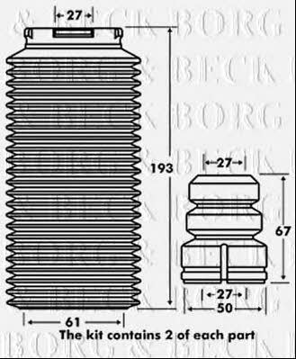 Borg & beck BPK7036 Bellow and bump for 1 shock absorber BPK7036