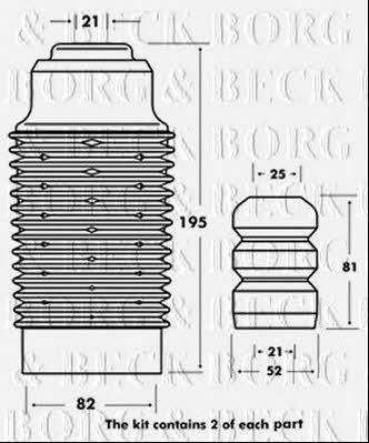 Borg & beck BPK7056 Bellow and bump for 1 shock absorber BPK7056