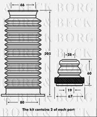 Borg & beck BPK7062 Bellow and bump for 1 shock absorber BPK7062