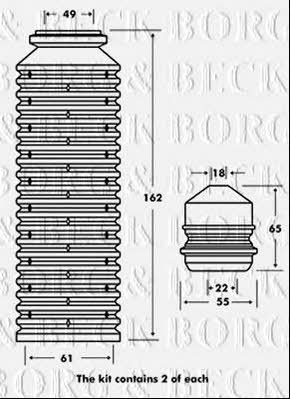 Borg & beck BPK7002 Bellow and bump for 1 shock absorber BPK7002