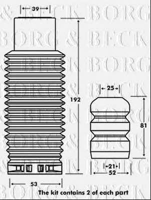 Borg & beck BPK7065 Bellow and bump for 1 shock absorber BPK7065