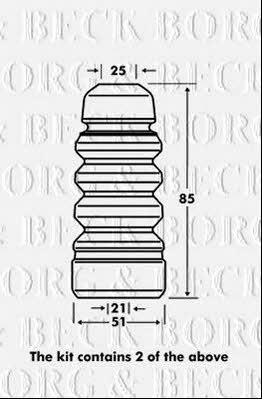 Borg & beck BPK7113 Bellow and bump for 1 shock absorber BPK7113