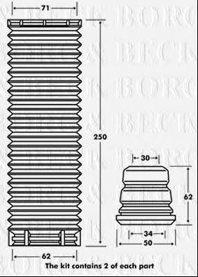 Borg & beck BPK7092 Bellow and bump for 1 shock absorber BPK7092