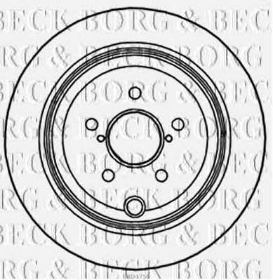 Borg & beck BBD4756 Rear brake disc, non-ventilated BBD4756