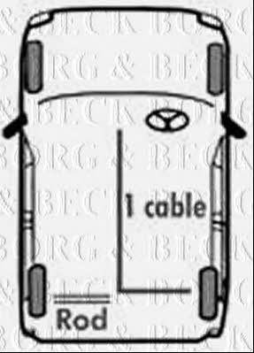 Borg & beck BKB1139 Parking brake cable, right BKB1139