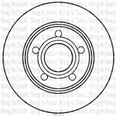 Borg & beck BBD5221 Rear ventilated brake disc BBD5221