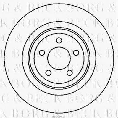 Borg & beck BBD6051S Rear ventilated brake disc BBD6051S
