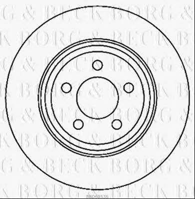 Borg & beck BBD6053S Rear brake disc, non-ventilated BBD6053S