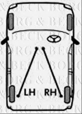 Borg & beck BKB1265 Parking brake cable left BKB1265