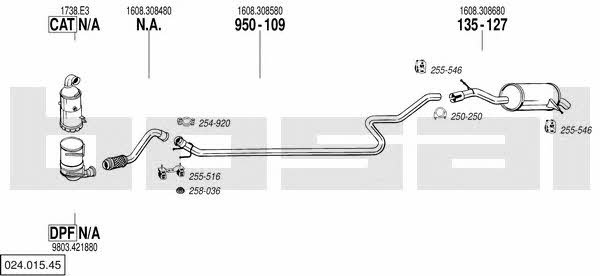 Bosal 024.015.45 Exhaust system 02401545 02401545 Bosal Exhaust system