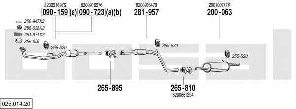 Bosal 025.014.20 Exhaust system 02501420