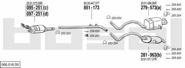 Bosal 066.016.55 Exhaust system 06601655 06601655 Bosal Exhaust system