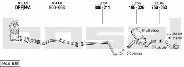 Bosal 060.015.55 Exhaust system 06001555