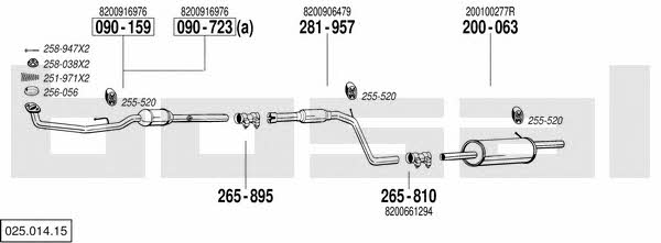 Bosal 025.014.15 Exhaust system 02501415