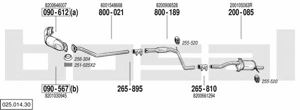 Bosal 025.014.30 Exhaust system 02501430