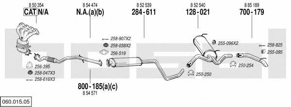 Bosal 060.015.05 Exhaust system 06001505