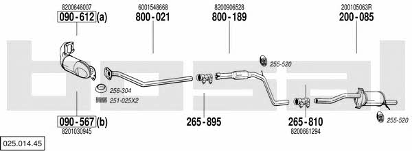 Bosal 025.014.45 Exhaust system 02501445