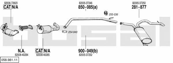  058.981.11 Exhaust system 05898111