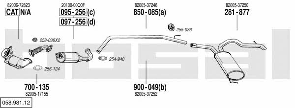 Bosal 058.981.12 Exhaust system 05898112