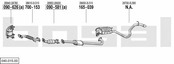 Bosal 040.015.00 Exhaust system 04001500