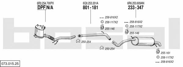 Bosal 073.015.25 Exhaust system 07301525