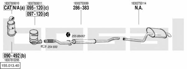 Bosal 155.013.40 Exhaust system 15501340