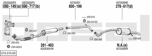 Bosal 074.015.00 Exhaust system 07401500