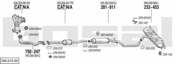 Bosal 090.015.55 Exhaust system 09001555 09001555 Bosal Exhaust system