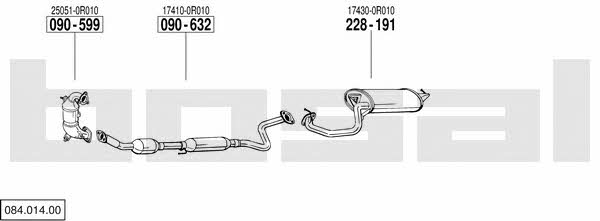 Bosal 084.014.00 Exhaust system 08401400 08401400 Bosal Exhaust system