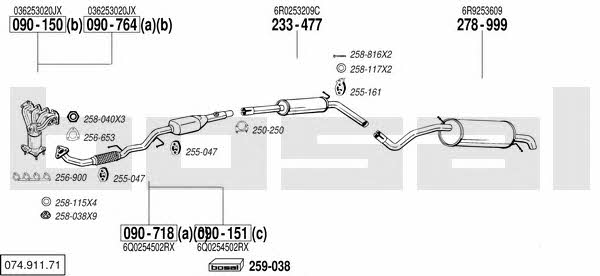 Bosal 074.911.71 Exhaust system 07491171