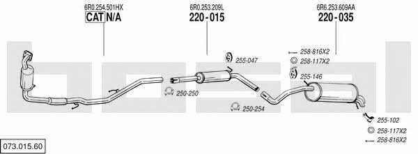 Bosal 073.015.60 Exhaust system 07301560