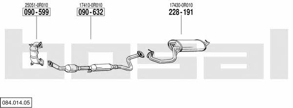 Bosal 084.014.05 Exhaust system 08401405 08401405 Bosal Exhaust system