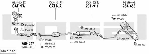 Bosal 090.015.80 Exhaust system 09001580 09001580 Bosal Exhaust system