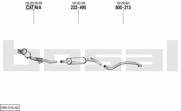 Bosal 090.016.40 Exhaust system 09001640