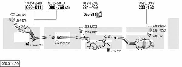 Bosal 090.014.90 Exhaust system 09001490 09001490 Bosal Exhaust system
