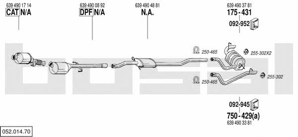 Bosal 052.014.70 Exhaust system 05201470 05201470 Bosal Exhaust system