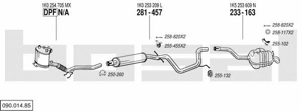 Bosal 090.014.85 Exhaust system 09001485 09001485 Bosal Exhaust system