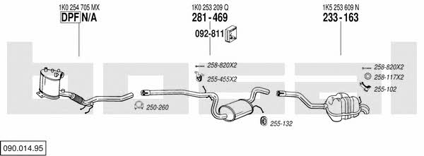 Bosal 090.014.95 Exhaust system 09001495 09001495 Bosal Exhaust system
