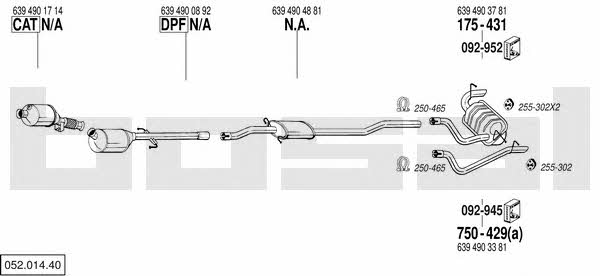 Bosal 052.014.40 Exhaust system 05201440 05201440 Bosal Exhaust system