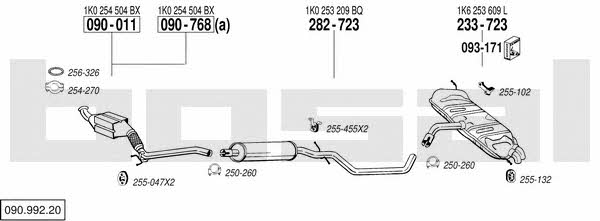 Bosal 090.992.20 Exhaust system 09099220 09099220 Bosal Exhaust system