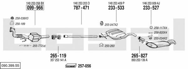 Bosal 090.399.55 Exhaust system 09039955 09039955 Bosal Exhaust system