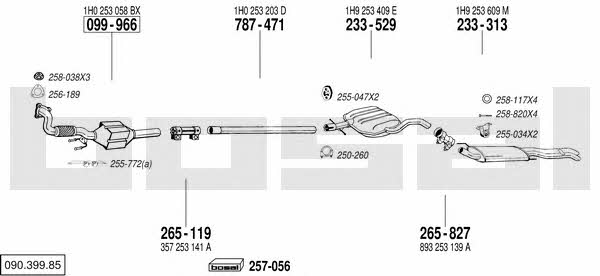 Bosal 090.399.85 Exhaust system 09039985 09039985 Bosal Exhaust system